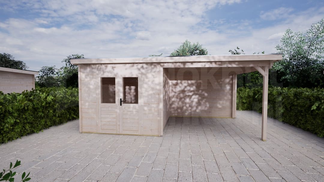Blokhut Camelia 250x300 + 300 | Inclusief EPDM, fundamentbalken en bezorging! - BHW Select - BL282530B3020 - 270x320