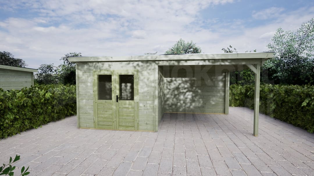 Blokhut Camelia 250x300 + 300 Keteldruk geïmpregneerd | Inclusief EPDM, fundamentbalken en bezorging! - BHW Select - BL282530B30223 - 270x320