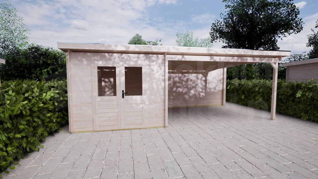 Blokhut Camelia 250x300 + 400 | Inclusief EPDM, fundamentbalken en bezorging! - BHW Select - BL282530B4020 - 270x320