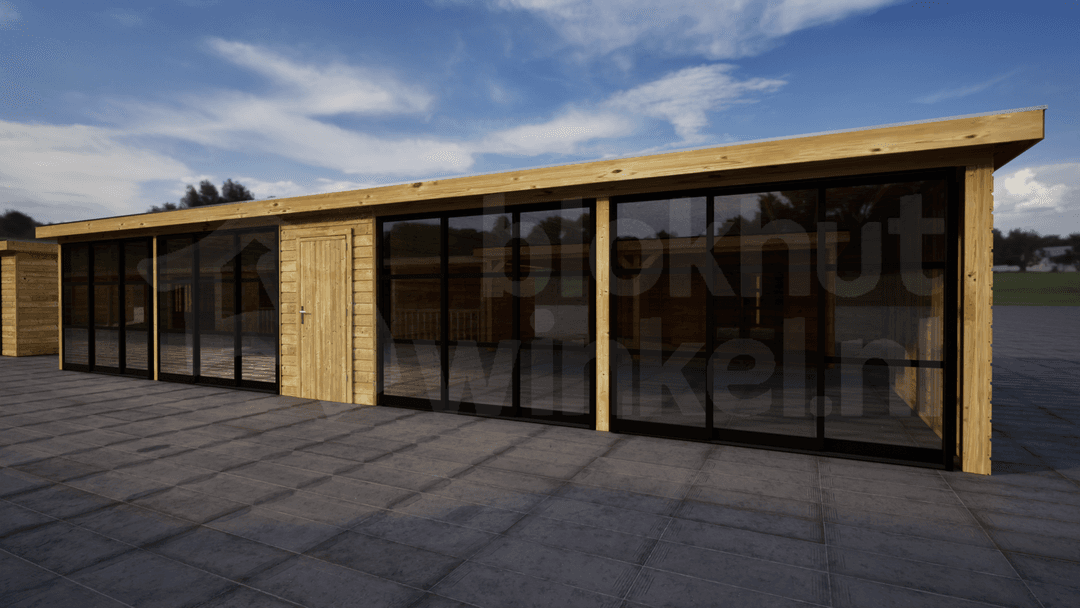 Keleldruk geimpregneerd tuinhuis met glaswanden