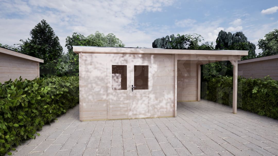 Blokhut Jasmijn 300x250 + 250 | Inclusief EPDM, fundamentbalken en bezorging! - BHW Select - BL283025B2520 - 320x270