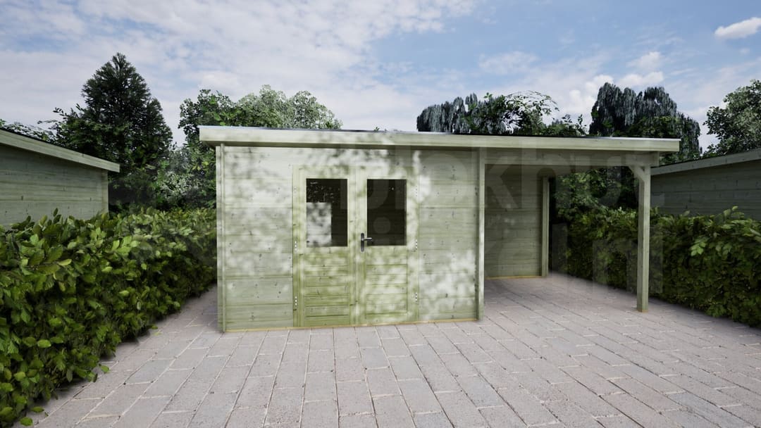 Blokhut Jasmijn 300x250 + 250 Keteldruk geïmpregneerd | Inclusief EPDM, fundamentbalken en bezorging! - BHW Select - BL283025B25223 - 320x270