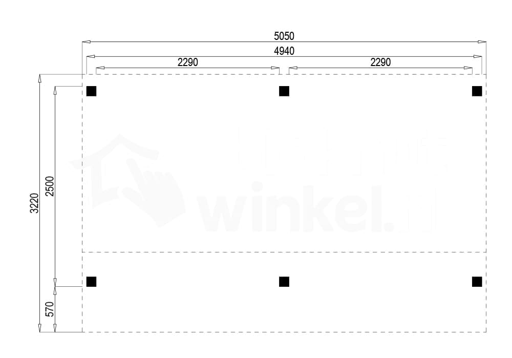 Woodvision Kapschuur Comfort 500x250 geïmpregneerd 