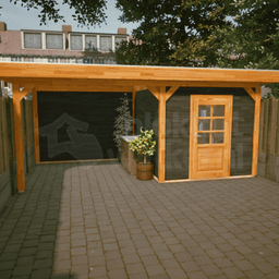actie blokhut plat dak New Jersey Lounge 250x350 geïmpregneerd - Luxhouse - FFNJLO250350-DI - 250x350