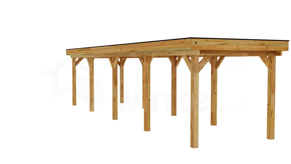3D Render Houten Outback Douglas Vrijstaande Veranda 1100x300