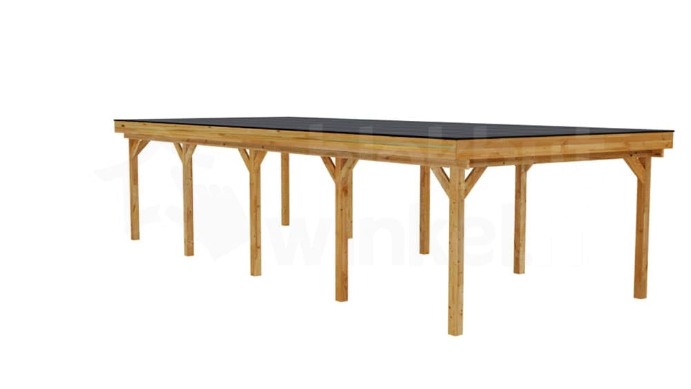 3D Render Houten Outback Douglas Vrijstaande Veranda 1100x450