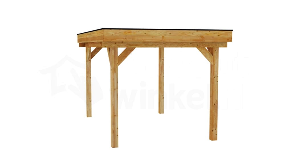 3D Render Houten Outback Douglas Vrijstaande Veranda 300x450