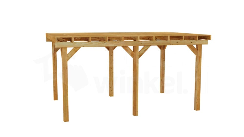 3D Render Houten Outback Douglas Vrijstaande Veranda 500x350
