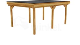 3D Render Houten Outback Douglas Vrijstaande Veranda 550x400