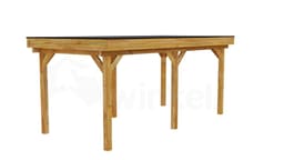 3D Render Houten Outback Douglas Vrijstaande Veranda 600x300