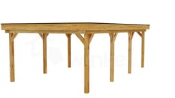 3D Render Houten Outback Douglas Vrijstaande Veranda 750x450