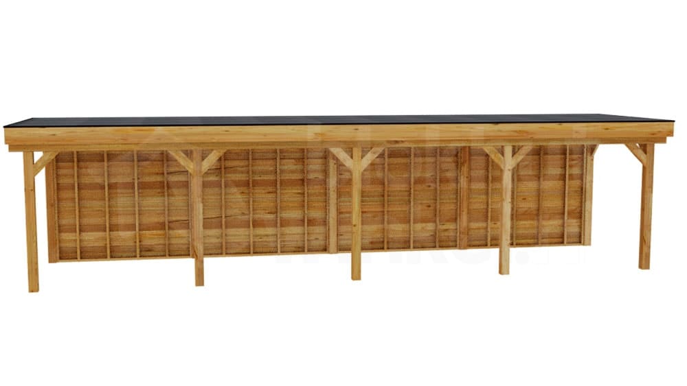 vrijstaande zelfbouw douglas veranda Outback Douglas Vrijstaande Veranda 1100x300 - Outback - ODVV1100x300 - 1100x300