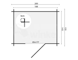 tuinhuis Blokhut Irina geïmpregneerd | Inclusief fundamentbalken, shingles, startset, ramen en deuren en bezorging! - Tuindeco - 40.0165-DI - 200x155