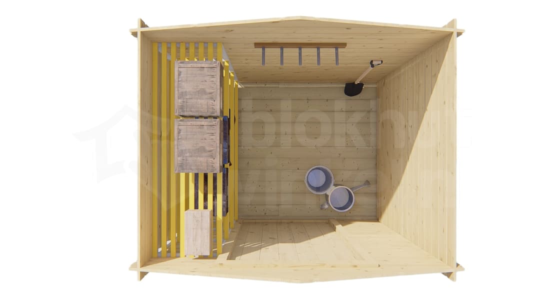 tuinhuis Blokhut Irina geïmpregneerd | Inclusief fundamentbalken, shingles, startset, ramen en deuren en bezorging! - Tuindeco - 40.0165-DI - 200x155
