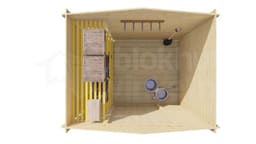 tuinhuis Blokhut Irina geïmpregneerd | Inclusief fundamentbalken, shingles, startset, ramen en deuren en bezorging! - Tuindeco - 40.0165-DI - 200x155