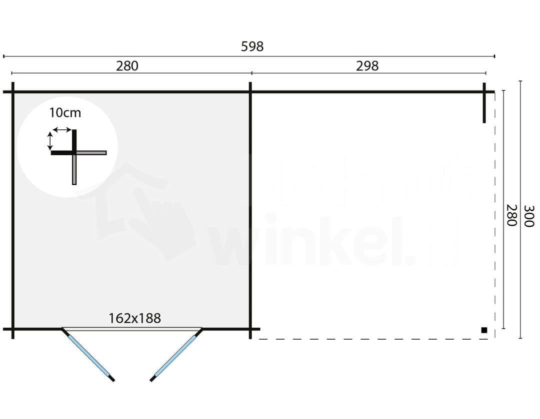 blokhut Blokhut Chappo | Inclusief fundamentbalken, easyroofing, startset en bezorging! - Tuindeco - 40.0194 - 300x300