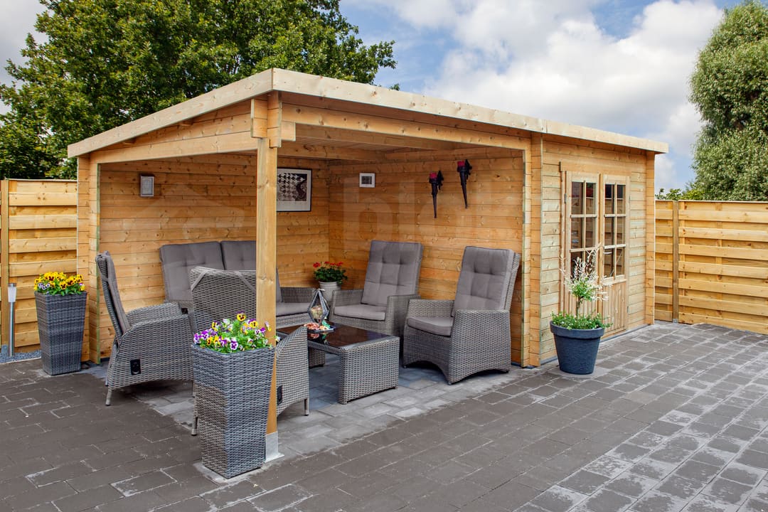 blokhut Blokhut Chappo | Inclusief fundamentbalken, easyroofing, startset en bezorging! - Tuindeco - 40.0194 - 300x300