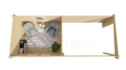 blokhut Blokhut Freddy | Inclusief fundamentbalken, easyroofing, startset en bezorging! - Tuindeco - 40.0195 - 300x250
