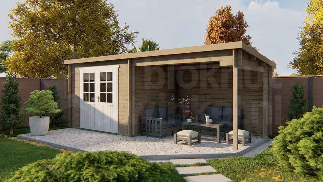 blokhut Blokhut Freddy | Inclusief fundamentbalken, easyroofing, startset en bezorging! - Tuindeco - 40.0195 - 300x250