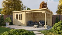 blokhut Blokhut Freddy | Inclusief fundamentbalken, easyroofing, startset en bezorging! - Tuindeco - 40.0195 - 300x250