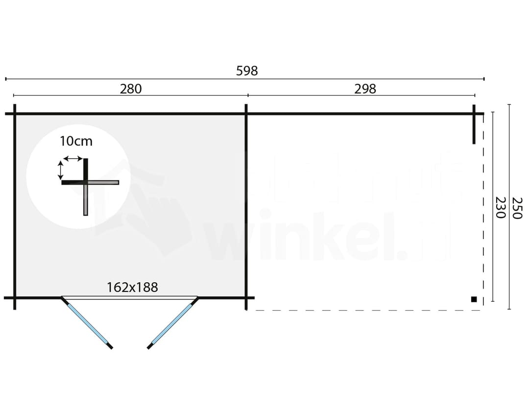 blokhut Blokhut Freddy | Inclusief fundamentbalken, easyroofing, startset en bezorging! - Tuindeco - 40.0195 - 300x250