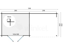 blokhut Blokhut Freddy | Inclusief fundamentbalken, easyroofing, startset en bezorging! - Tuindeco - 40.0195 - 300x250