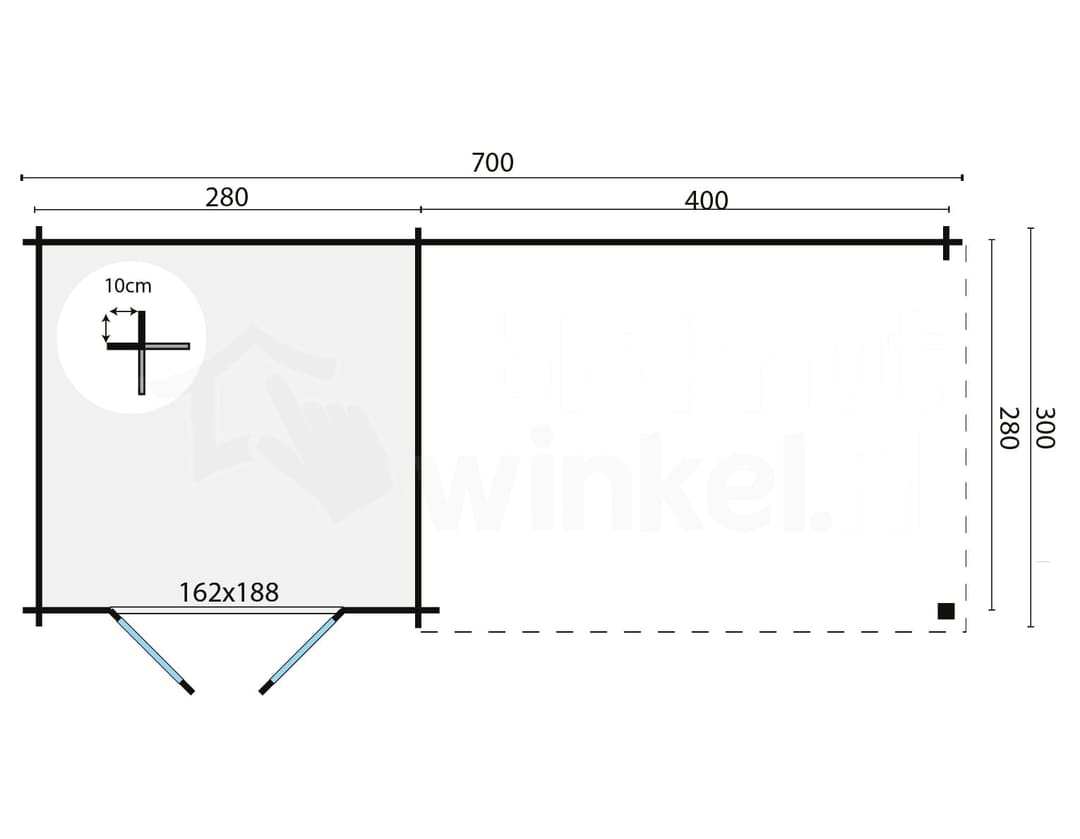 tuindeco actieblokhut Blokhut Charlotta | Inclusief fundamentbalken, easyroofing, startset en bezorging! - Tuindeco - 40.0198 - 300x300