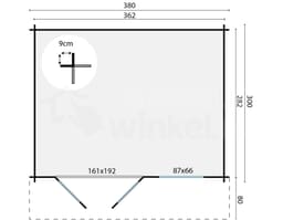 tuinhuis Blokhut Ingmar | Inclusief fundamentbalken, shingles, startset en bezorging! - Tuindeco - 40.0600 - 380x300