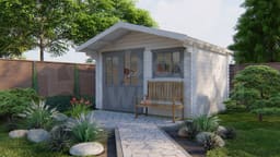 tuinhuis Blokhut Ingmar | Inclusief fundamentbalken, shingles, startset en bezorging! - Tuindeco - 40.0600 - 380x300
