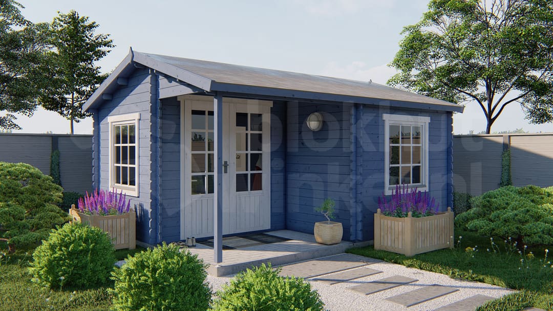 blokhut Blokhut Johan geïmpregneerd | Inclusief fundamentbalken, shingles, startset en bezorging! - Tuindeco - 40.0738-DI - 500x410
