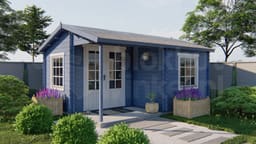 blokhut Blokhut Johan geïmpregneerd | Inclusief fundamentbalken, shingles, startset en bezorging! - Tuindeco - 40.0738-DI - 500x410