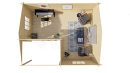 blokhut Blokhut Johan geïmpregneerd | Inclusief fundamentbalken, shingles, startset en bezorging! - Tuindeco - 40.0738-DI - 500x410