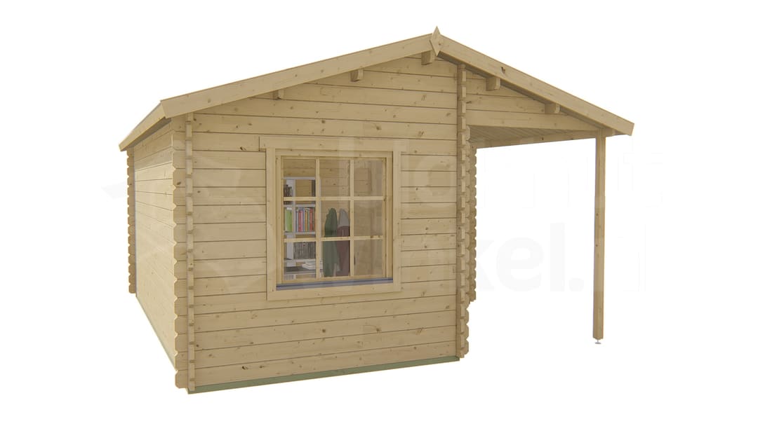 blokhut Blokhut Johan geïmpregneerd | Inclusief fundamentbalken, shingles, startset en bezorging! - Tuindeco - 40.0738-DI - 500x410