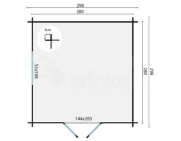 blokhut Blokhut Bodine geïmpregneerd | Inclusief fundamentbalken, easyroofing, startset en bezorging! - Tuindeco - 40.0745-DI - 298x298