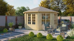 blokhut Blokhut Lynn geïmpregneerd | Inclusief fundamentbalken, shingles, startset en bezorging! - Tuindeco - 40.0761-DI - 418x418