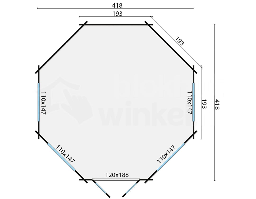 blokhut Blokhut Lynn geïmpregneerd | Inclusief fundamentbalken, shingles, startset en bezorging! - Tuindeco - 40.0761-DI - 418x418
