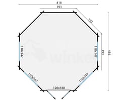 blokhut Blokhut Lynn geïmpregneerd | Inclusief fundamentbalken, shingles, startset en bezorging! - Tuindeco - 40.0761-DI - 418x418