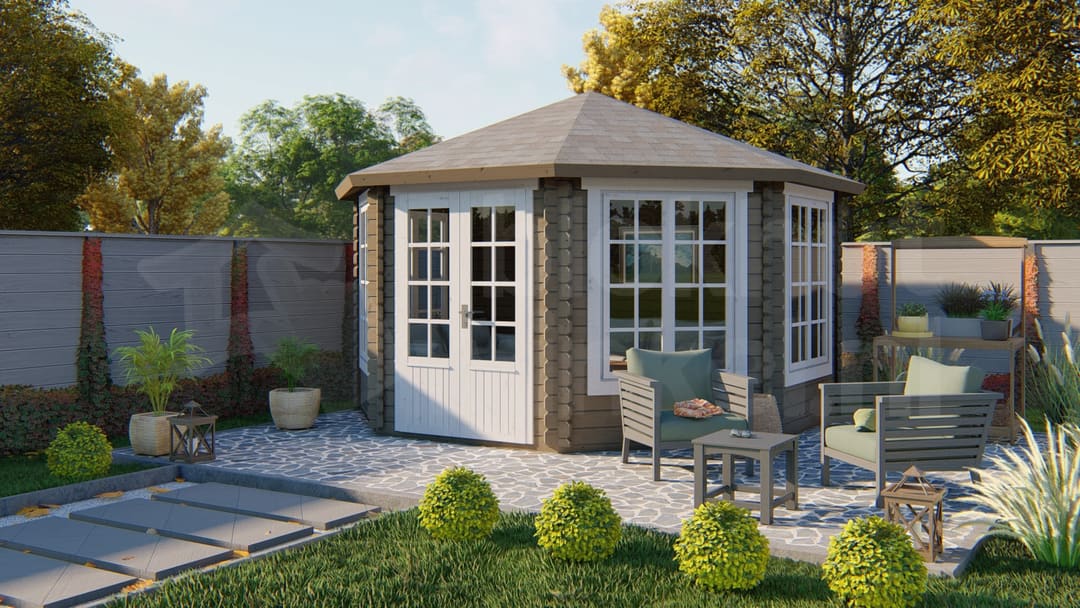 blokhut Blokhut Lynn geïmpregneerd | Inclusief fundamentbalken, shingles, startset en bezorging! - Tuindeco - 40.0761-DI - 418x418