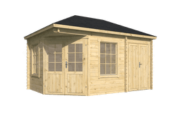 tuinhuis Blokhut Agnes geïmpregneerd | Inclusief fundamentbalken, shingles, startset en bezorging! - Tuindeco - 40.0781-DI - 300x440