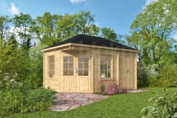 tuinhuis Blokhut Agnes geïmpregneerd | Inclusief fundamentbalken, shingles, startset en bezorging! - Tuindeco - 40.0781-DI - 300x440