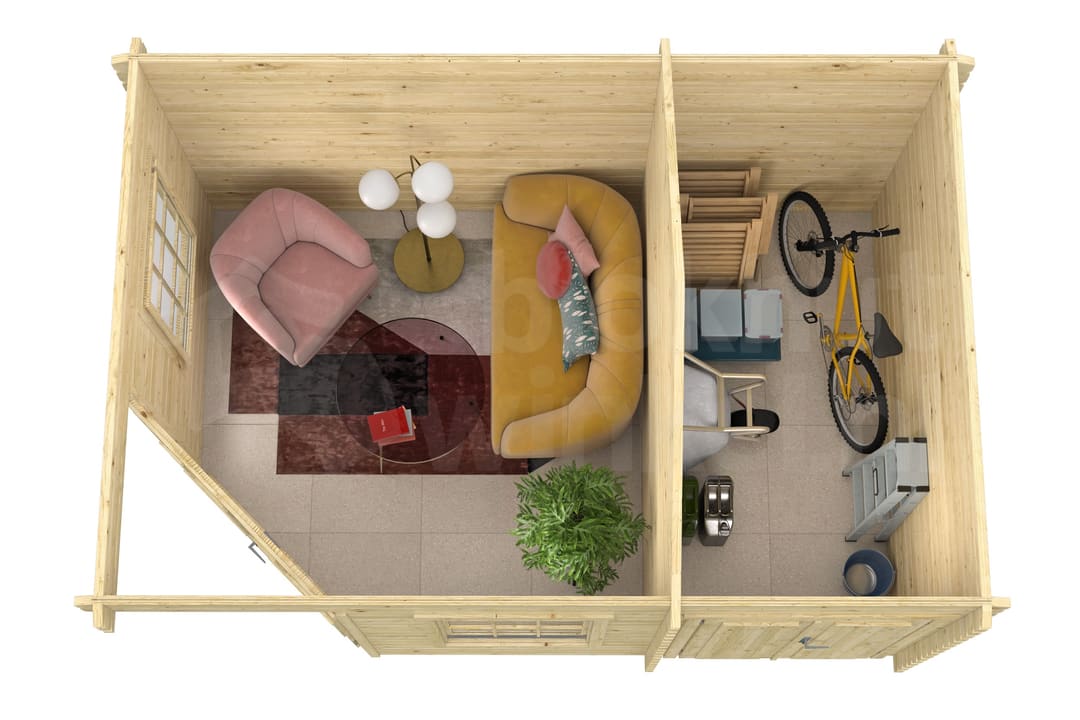 tuinhuis Blokhut Agnes geïmpregneerd | Inclusief fundamentbalken, shingles, startset en bezorging! - Tuindeco - 40.0781-DI - 300x440