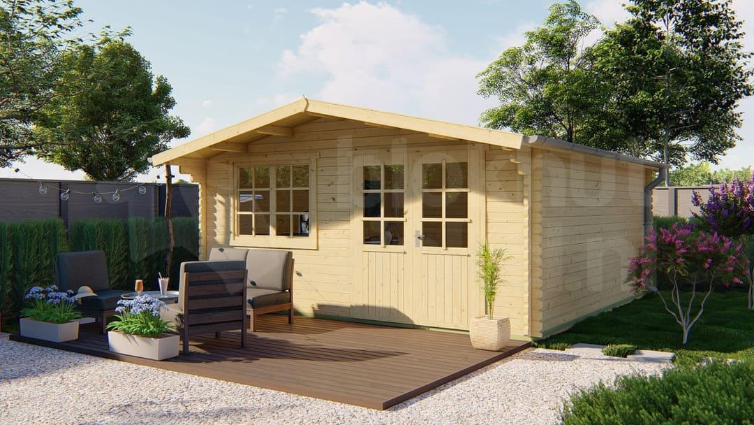 blokhut Blokhut Hendrick geïmpregneerd | Inclusief fundamentbalken, shingles, startset en bezorging! - Tuindeco - 40.0787-DI - 500x500