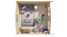 blokhut Blokhut Hendrick geïmpregneerd | Inclusief fundamentbalken, shingles, startset en bezorging! - Tuindeco - 40.0787-DI - 500x500