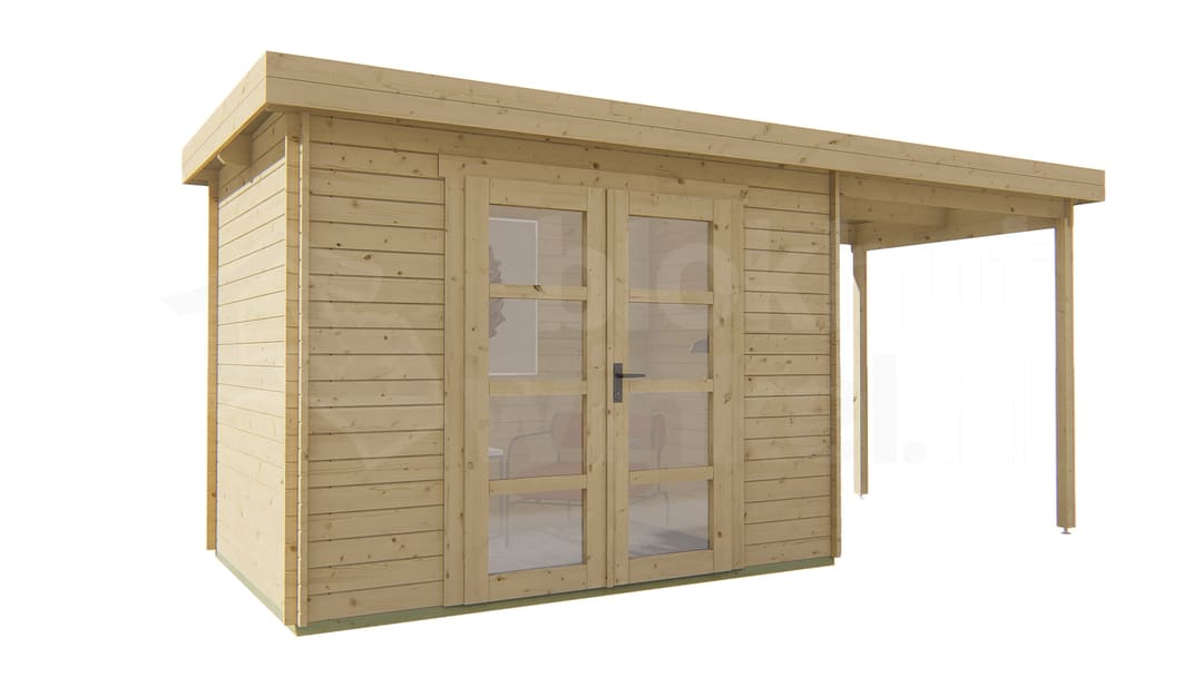 blokhut Blokhut Middelmodern | Inclusief fundamentbalken, easyroofing, startset en bezorging! - Tuindeco - 40.0792 - 300x200