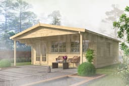 blokhut Blokhut Rune geïmpregneerd | Inclusief fundamentbalken, shingles, startset en bezorging! - Tuindeco - 40.0865-DI - 595x595