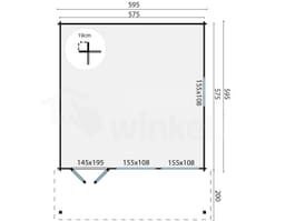 blokhut Blokhut Rune geïmpregneerd | Inclusief fundamentbalken, shingles, startset en bezorging! - Tuindeco - 40.0865-DI - 595x595