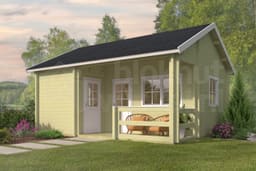 garage Blokhut Edelweiss geïmpregneerd | Inclusief fundamentbalken, shingles, startset en bezorging! - Tuindeco - 40.0866-DI - 510x600