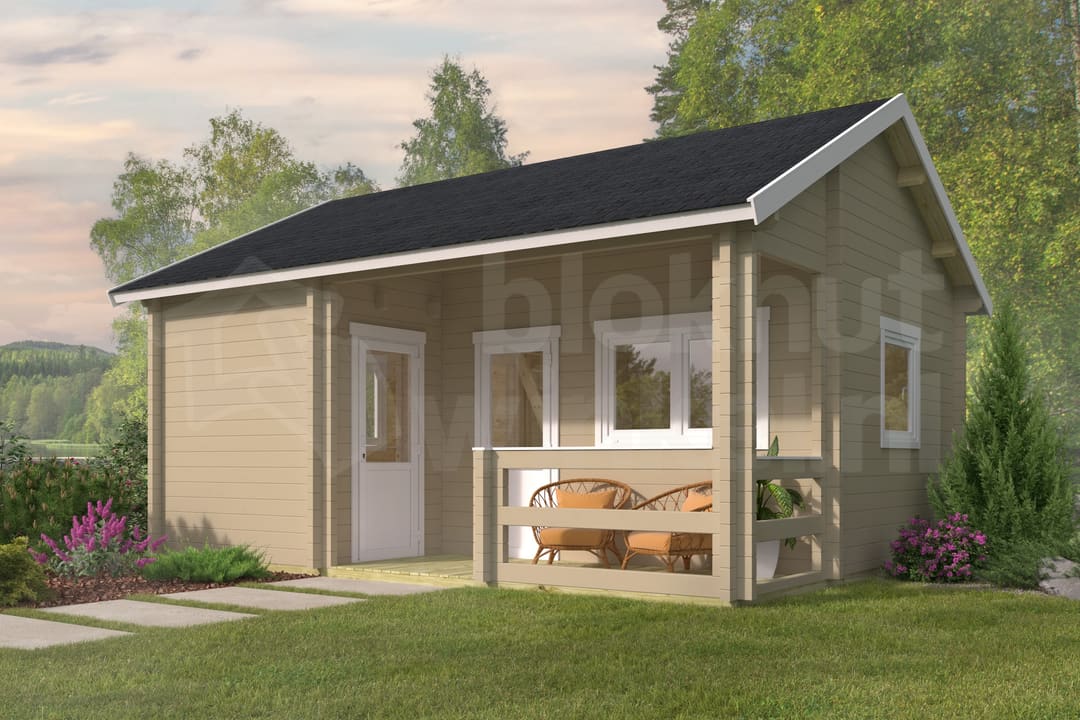 garage Blokhut Edelweiss geïmpregneerd | Inclusief fundamentbalken, shingles, startset en bezorging! - Tuindeco - 40.0866-DI - 510x600