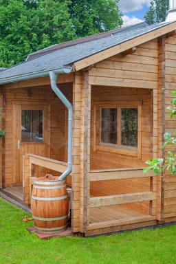 garage Blokhut Edelweiss geïmpregneerd | Inclusief fundamentbalken, shingles, startset en bezorging! - Tuindeco - 40.0866-DI - 510x600