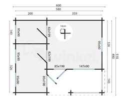 garage Blokhut Edelweiss geïmpregneerd | Inclusief fundamentbalken, shingles, startset en bezorging! - Tuindeco - 40.0866-DI - 510x600